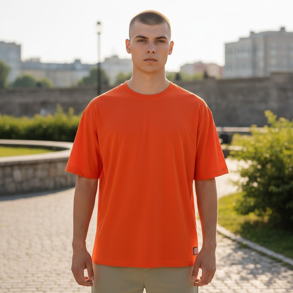 REI Co-op Mens XL Orange Performance T-Shirt Hiking Activewear Short Sleeve